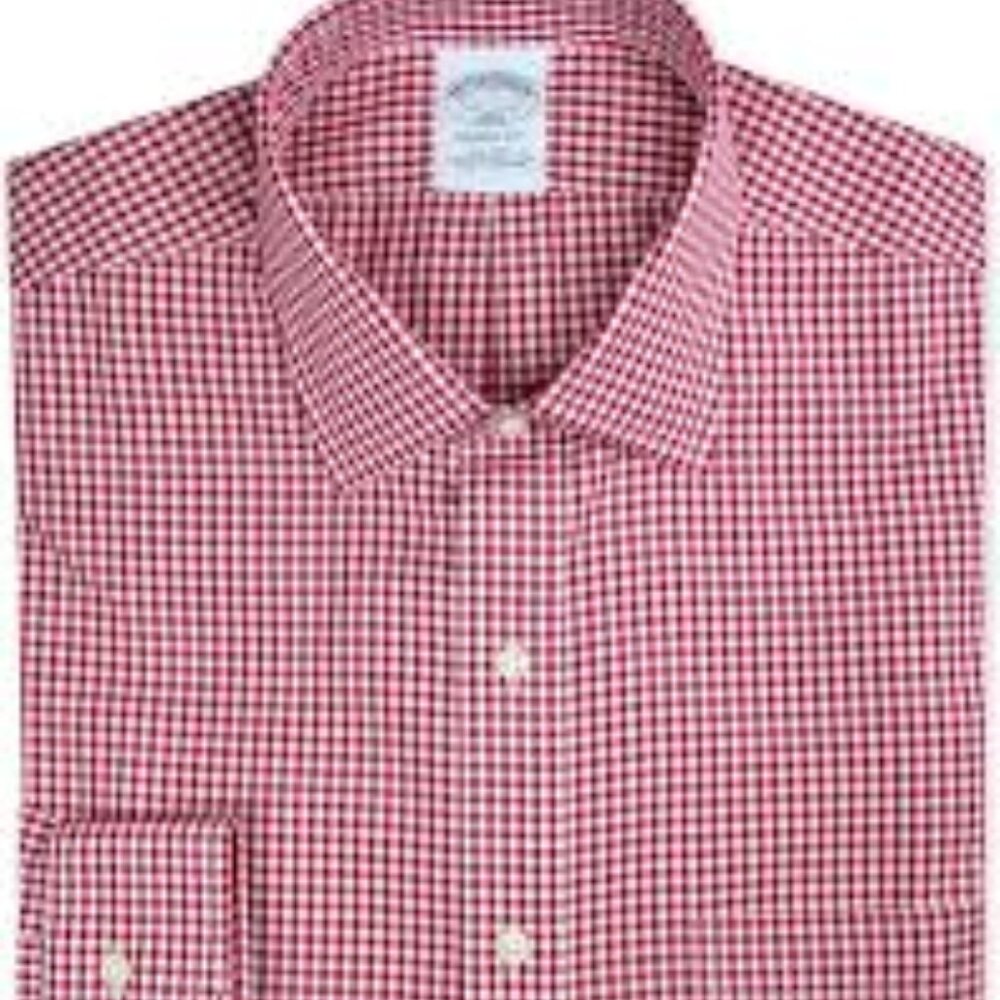 BROOKS BROTHERS Milano Fit Classic Checked Long Sleeve Cotton Shirt - M